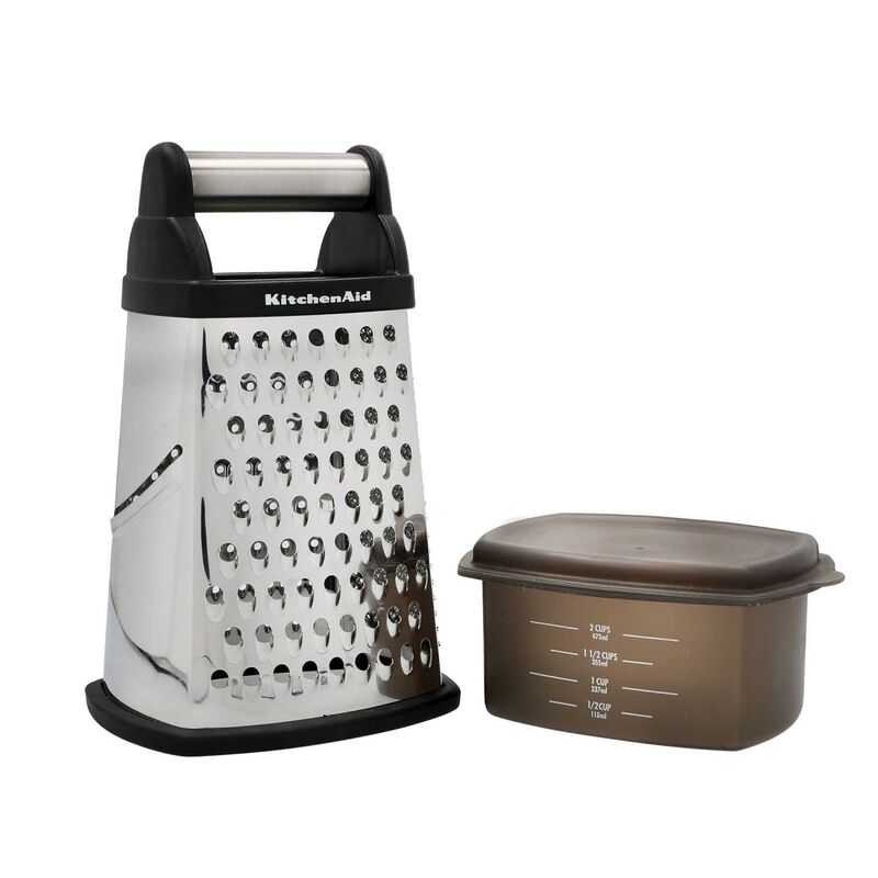 KitchenAid Universal Box Grater With Measuring Cups Stainless Steel image number 2